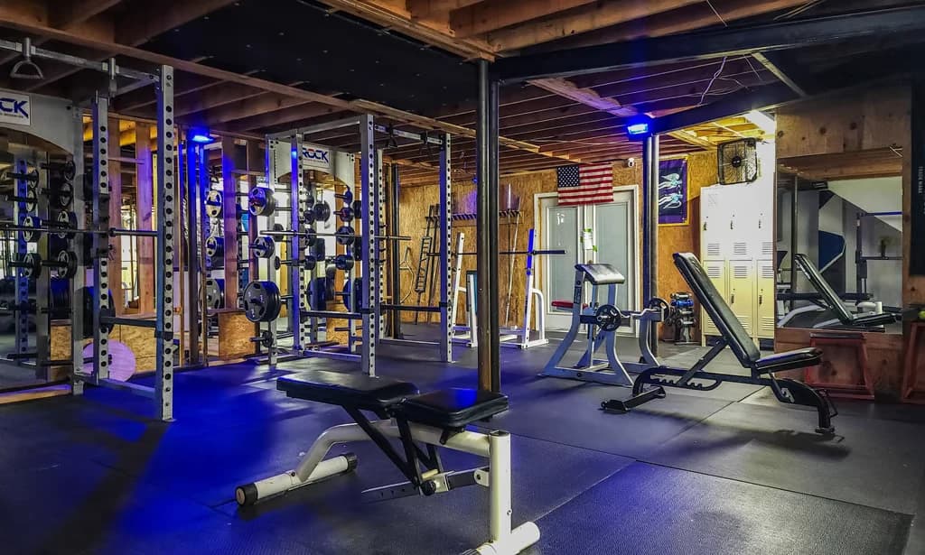 Strength and functional training equipment on The Rock gym floor